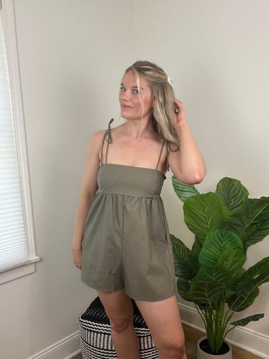 Olive Babydoll Romper